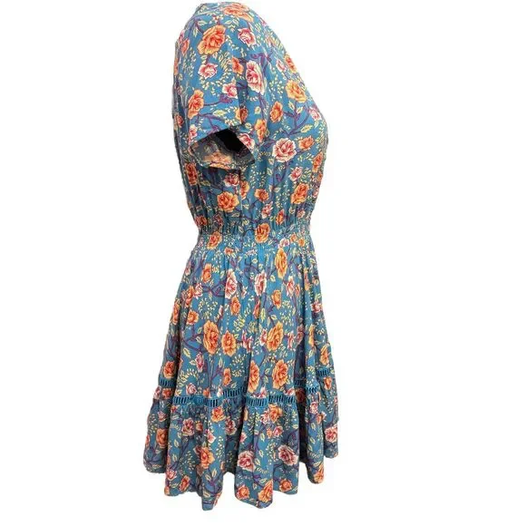 Sunday Mi Amor Dress Small Anthropologie Mini Cottage Core Smocked Waist Whimsy - Picture 5 of 7